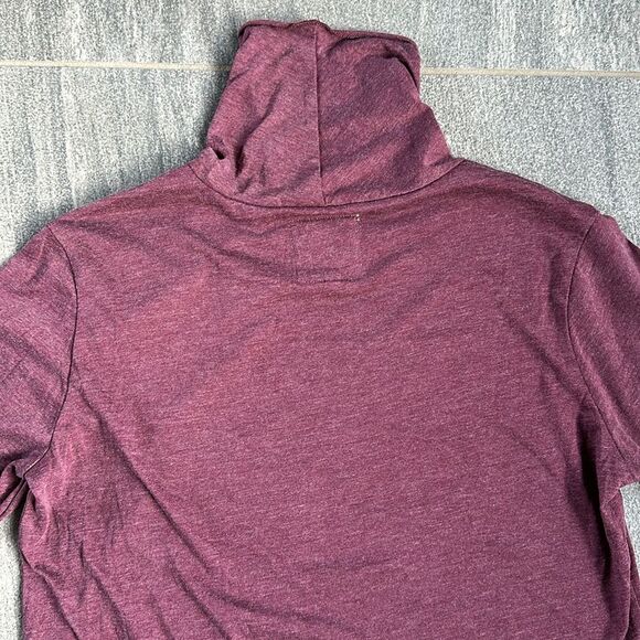 NWT Chaser Long Sleeve Cropped Slouchy Turtle Neck Burgundy Maroon Tee Shirt S - Picture 9 of 14